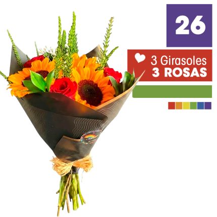 Ramo de Girasoles y Rosas